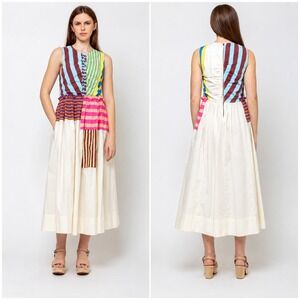 Mii Collections A L'Atelier Ilana Gathered Maxi Dress Patchwork Multicolor-Small